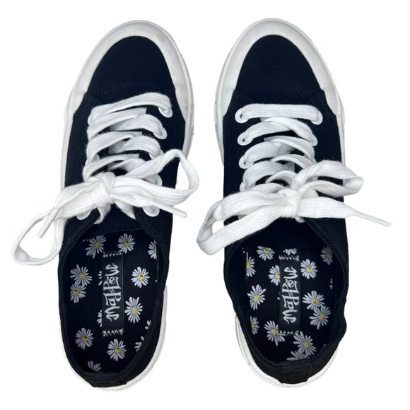 Mad Love Fran Women's Black White Lace Up Canvas Sneaker Shoes Size 7 - Picture 6 of 8